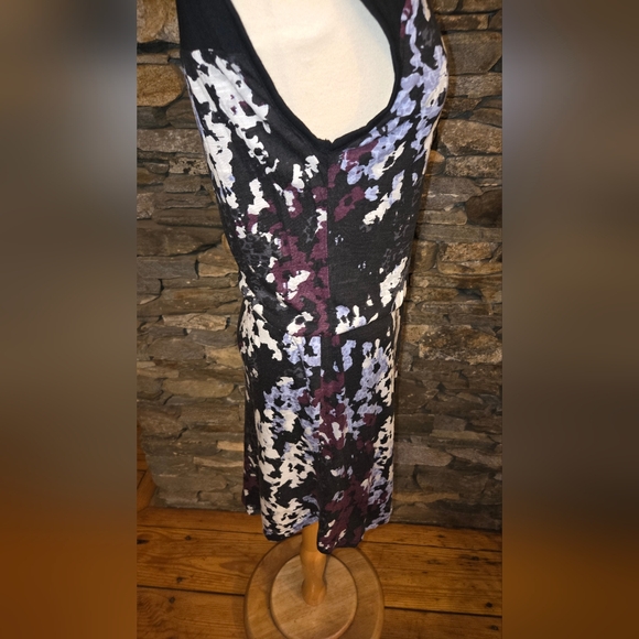 Threads 4 Thought NWT Floral Black and Purple Dress, Lined, Elastic Waist - Picture 4 of 14